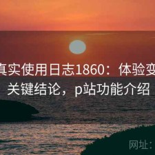 P站真实使用日志1860：体验变化与关键结论，p站功能介绍