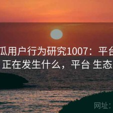 17吃瓜用户行为研究1007：平台生态正在发生什么，平台 生态