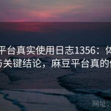 麻豆平台真实使用日志1356：体验变化与关键结论，麻豆平台真的假的