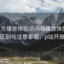 P站官方播放体验访问与播放体验：有什么区别与注意事项，p站开放访问