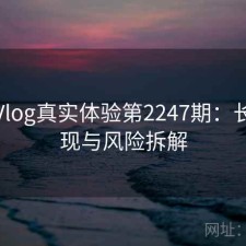 糖心Vlog真实体验第2247期：长期表现与风险拆解