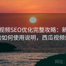 西瓜视频SEO优化完整攻略：新手必看的如何使用说明，西瓜视频爆款