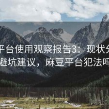 麻豆平台使用观察报告3：现状分析与避坑建议，麻豆平台犯法吗