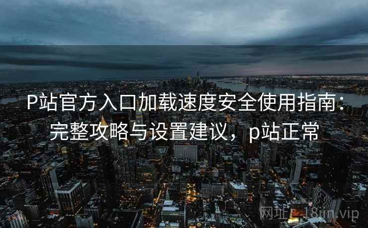 P站官方入口加载速度安全使用指南：完整攻略与设置建议，p站正常  第1张