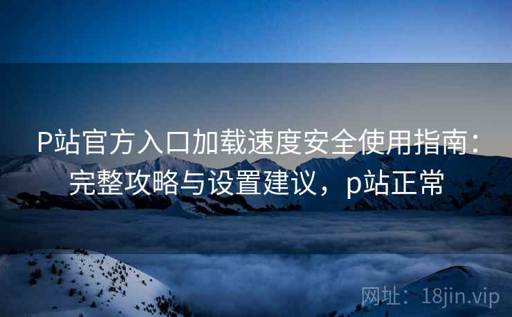 P站官方入口加载速度安全使用指南：完整攻略与设置建议，p站正常  第2张