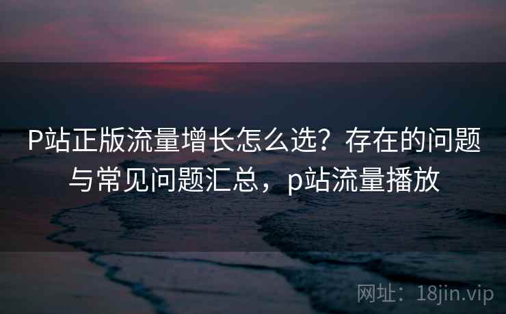P站正版流量增长怎么选？存在的问题与常见问题汇总，p站流量播放  第2张