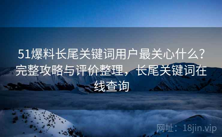 51爆料长尾关键词用户最关心什么？完整攻略与评价整理，长尾关键词在线查询  第1张